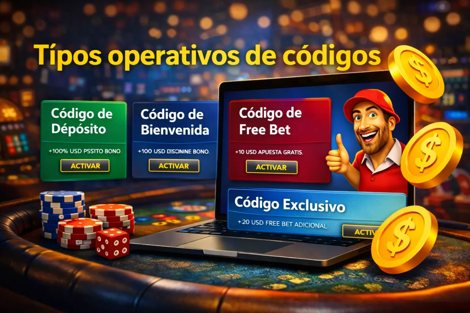 Tipos operativos de códigos en Casino del Kun Agüero 2026